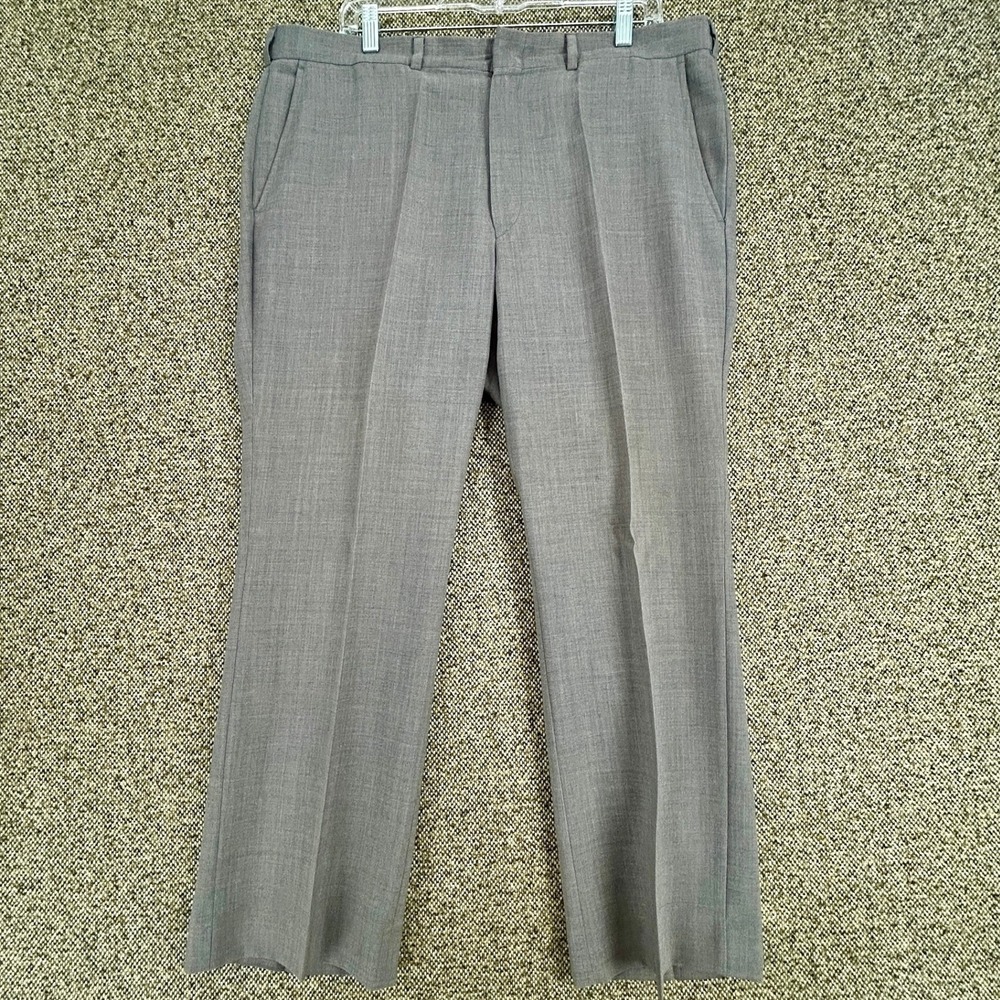Vintage 80s Towncraft Mens Dress Pants Grey Flat Front Made in USA Size 36x29